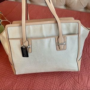 Coach Taylor Foiled Silver Metallic Carryall